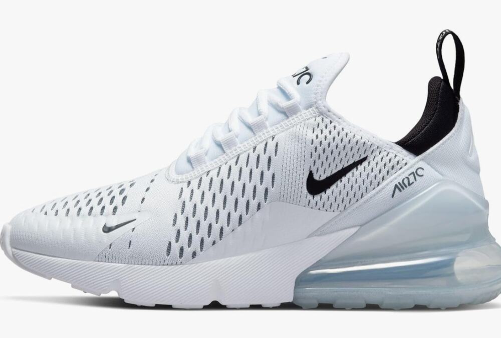 Nike Men's Air Max 270 Shoes, White/Black-White, 8